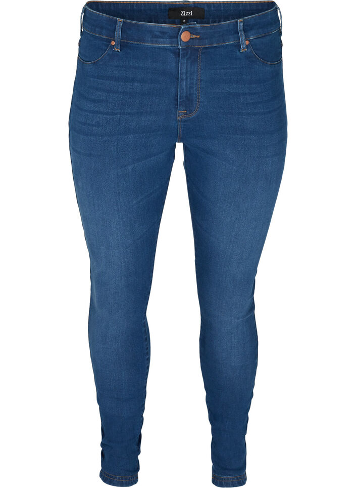 Jeggings van katoenmix, Blue denim, Packshot image number 0
