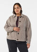Korte shirtjas met franjes, Beige, Model image number 0