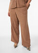 High-waist katoenen mousseline broek met losse pijpen, Bruin, Model image number 2