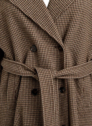 ZizziGeruite mantel met riem, Brown Check , Packshot image number 2