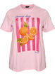 Organisch katoenen T-shirt met print aan de voorkant, Roze, Packshot image number 0