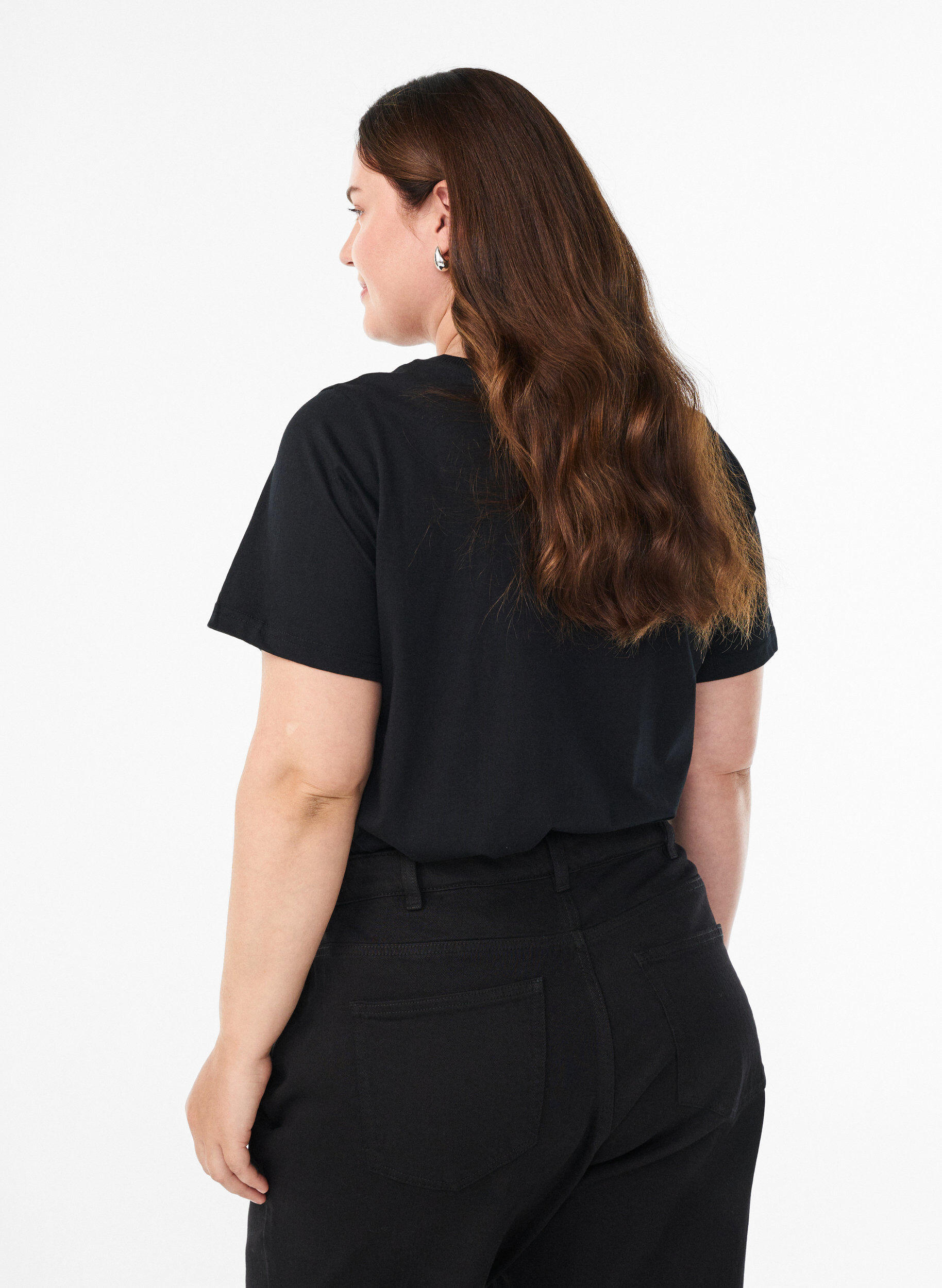 ZizziKerst T-shirt van biologisch katoen, Zwart, Model image number 2