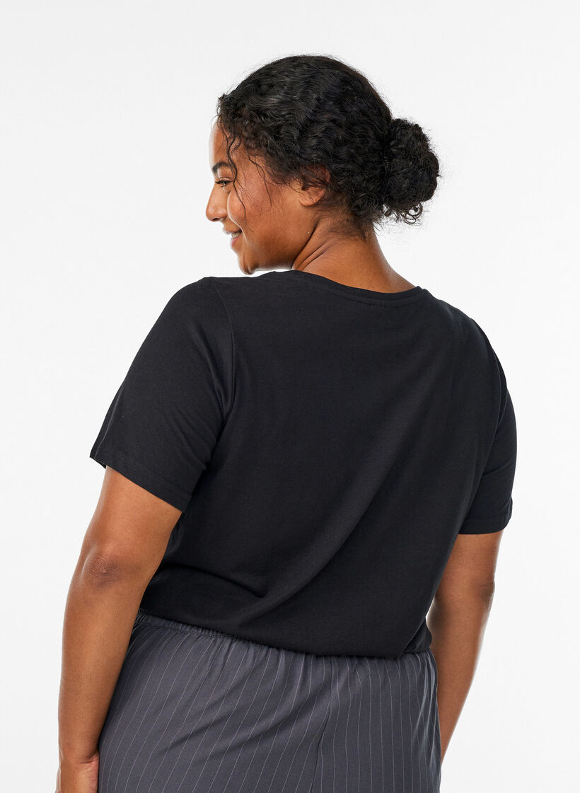 T-shirt imprim&eacute;, Noir, Model image number 2