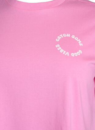 ZizziBiologisch katoenen T-shirt met citrusmotief, Roze, Packshot image number 2