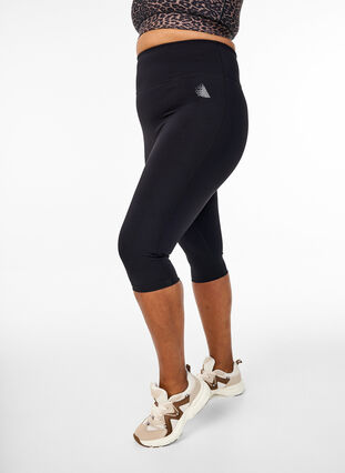 ZizziCORE, Squat-proof 3/4 workout leggings met zak, Black, Model image number 2