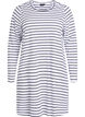 Gestreepte nachthemd in biologisch katoen, Wit, Packshot image number 0