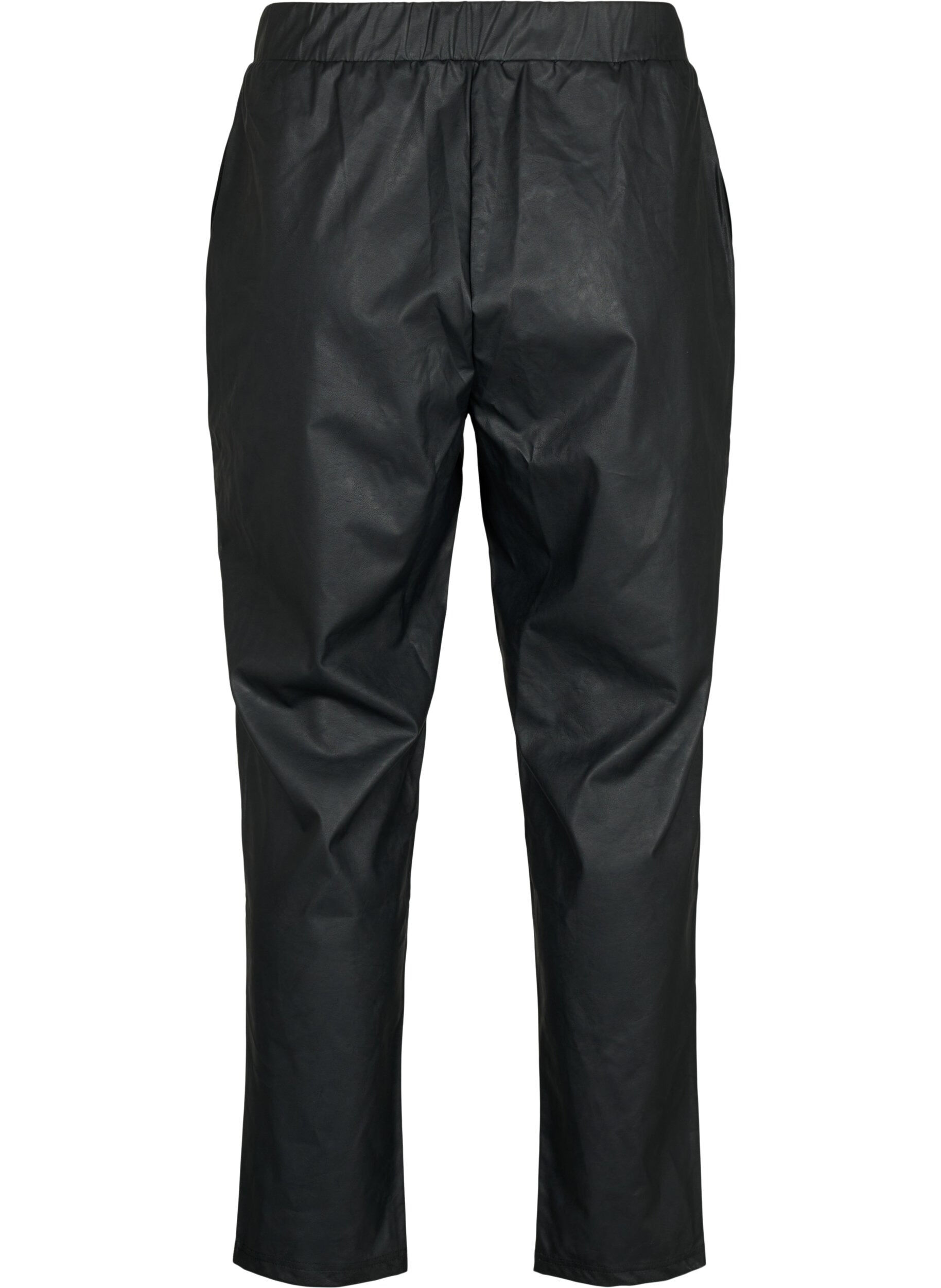 ZizziBroek van imitatieleer met zakken, Black, Packshot image number 1