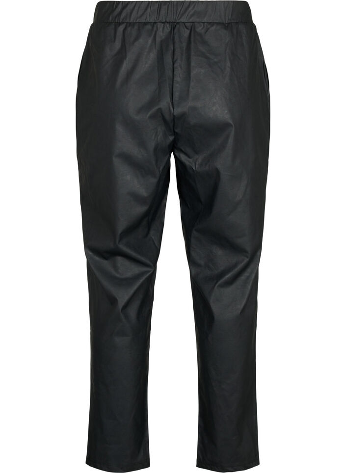 Broek van imitatieleer met zakken, Black, Packshot image number 1