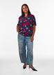 Viscose blouse met bloemenprint en ballonvorm, Blauw, Model image number 1