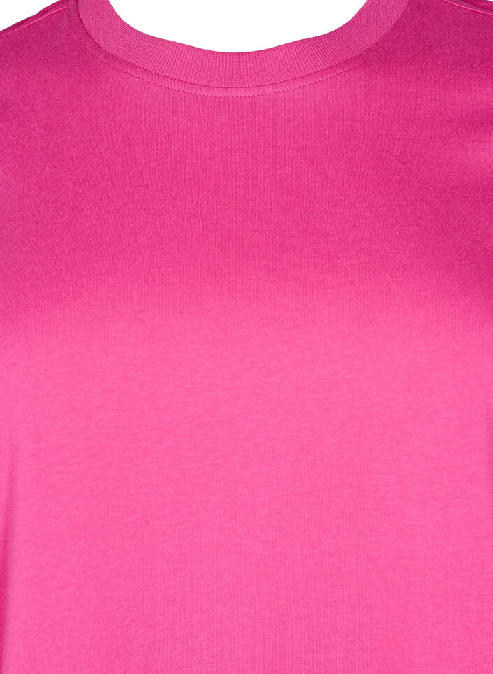 Basic katoenen T-shirt met ronde hals, Roze, Packshot image number 2