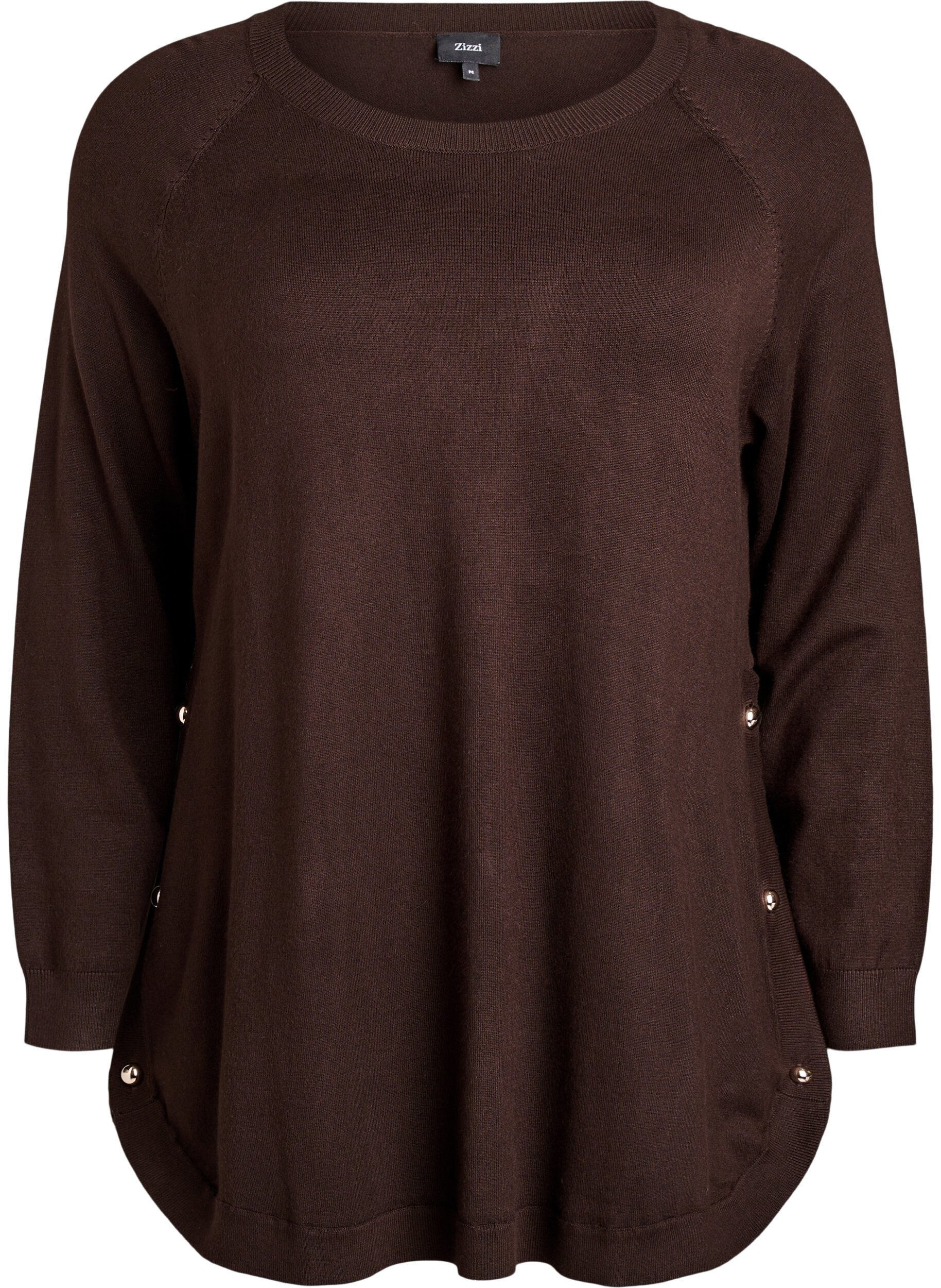 Gebreide blouse met knoopsluiting aan de zijkant