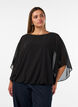 Chiffon blouse met balloneffect, Zwart, Model image number 0
