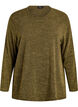 Blouse met lange mouwen en structuur, Groen, Packshot image number 0