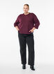 Breisel blouse met knoopdetail, Donker Bordeaux, Model image number 1