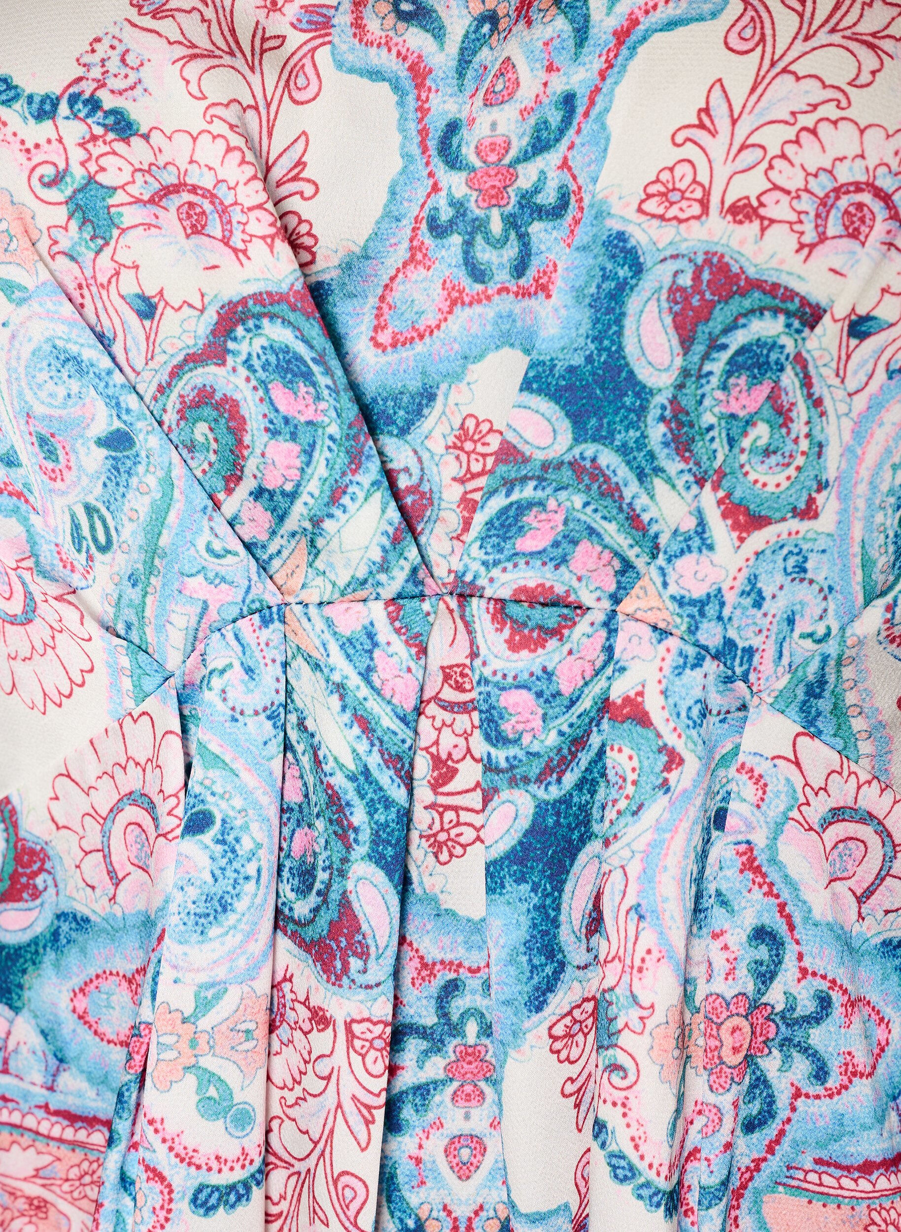 ZizziMidijurk met paisleyprint en satijnlook, Wit, Packshot image number 2