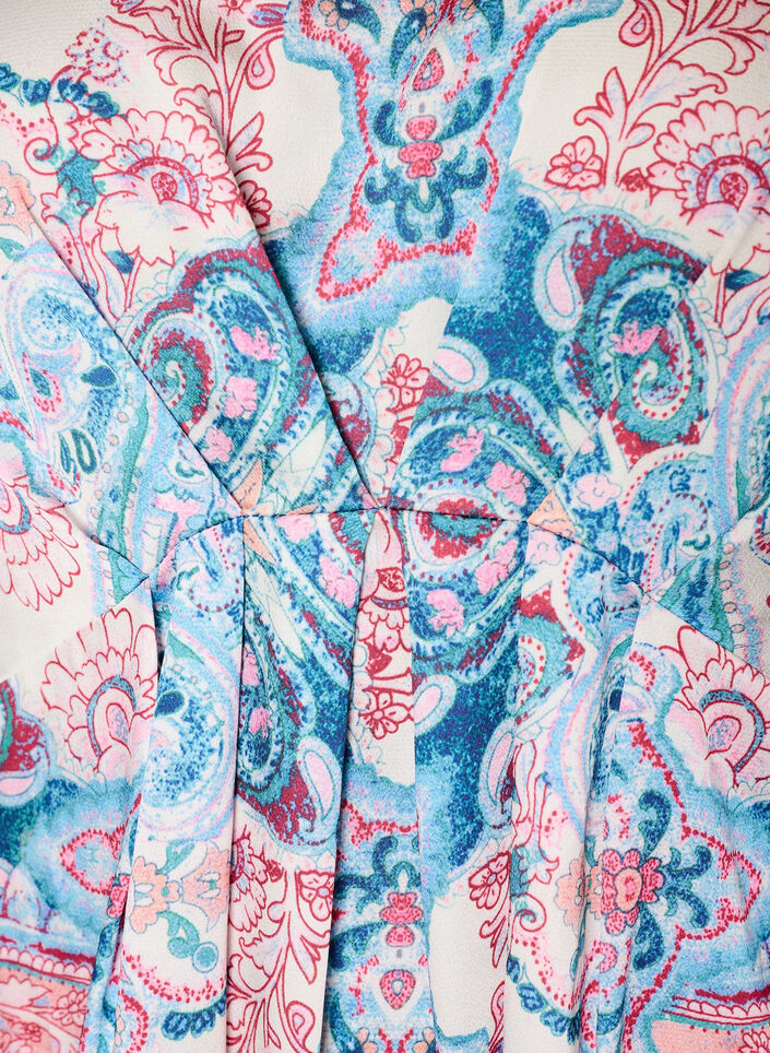 Midijurk met paisleyprint en satijnlook, Wit, Packshot image number 2