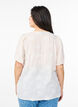 Shirtblouse met korte mouwen en 3D-bloeimeffect, Beige, Model image number 2