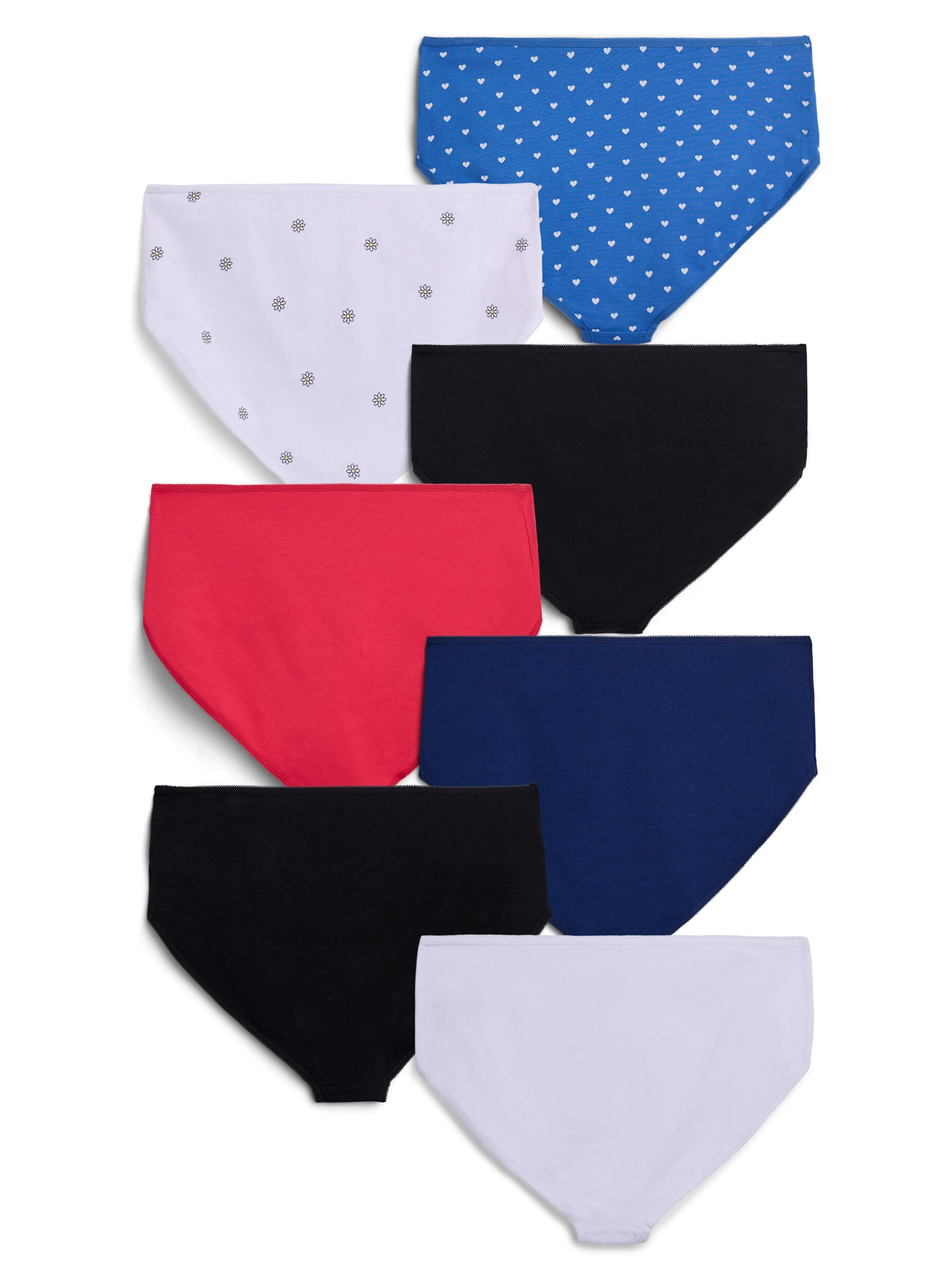Zizzi7-pack panties met normale taille, Mixed colours, Packshot image number 1