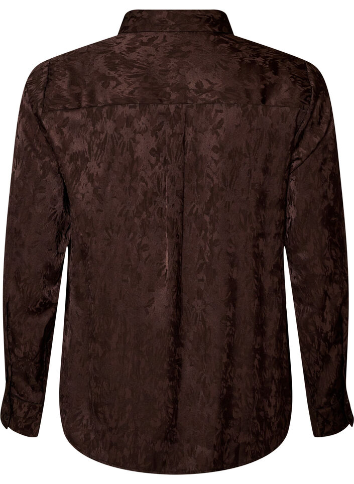 Shirt met ton-sur-ton paisleypatroon, Bruin, Packshot image number 1