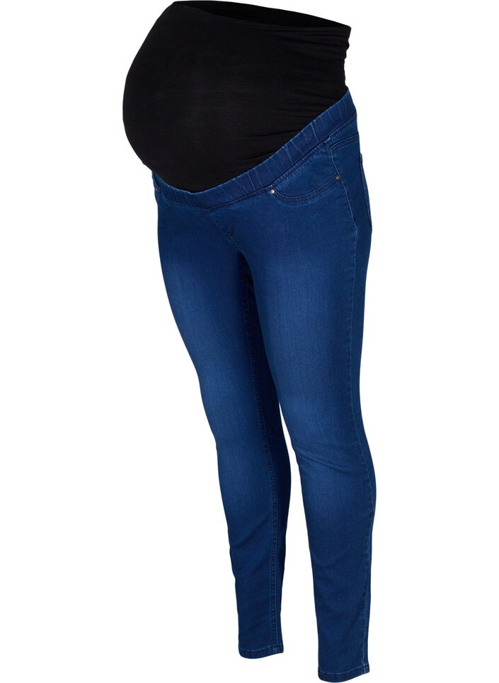 Zwangerschaps jeggings in katoenmix, Blauw, Packshot image number 0