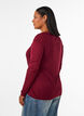 Blouse met lange mouwen van wol en viscose, Rood, Model image number 2