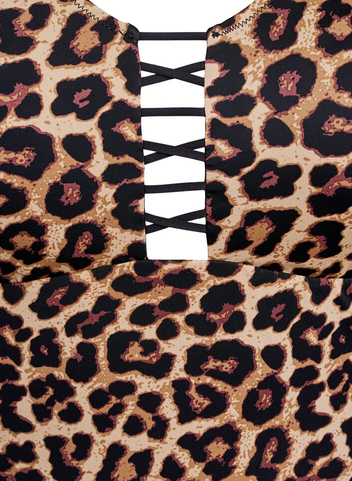 Badpak met dierenprint en stringdetail, Leopard AOP, Packshot