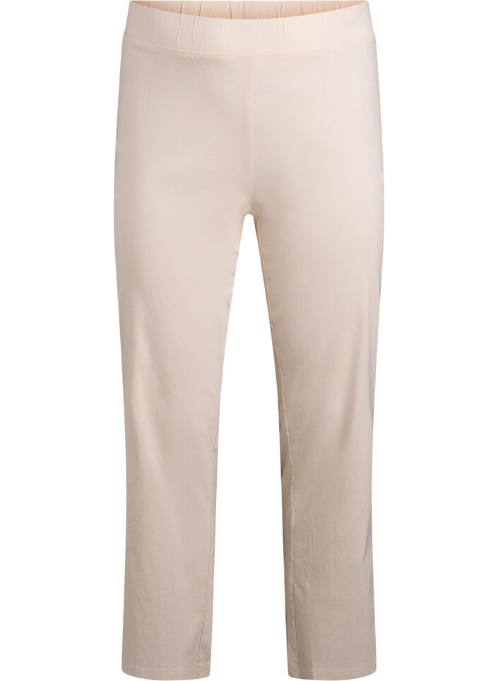 Rekbaar broek van viscose, Beige, Packshot image number 0
