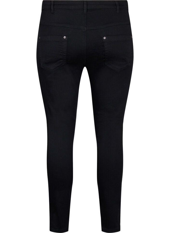 Cropped Amy jeans met rits, Zwart, Packshot image number 1