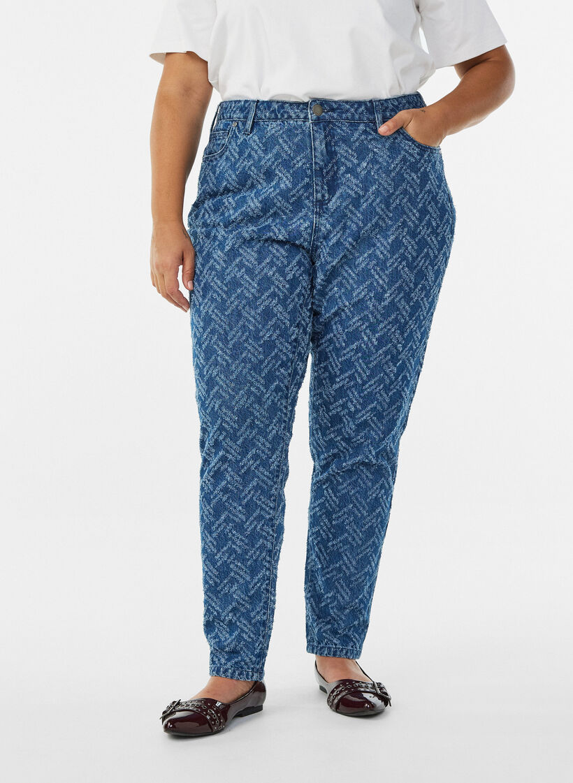 Mille jeans met gestructureerd patroon, B.D. ZigZag, Model