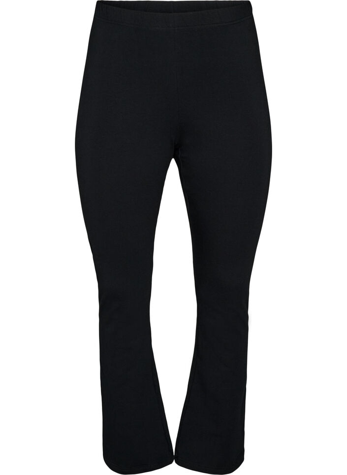 Flared jerseybroek, Zwart, Packshot image number 0
