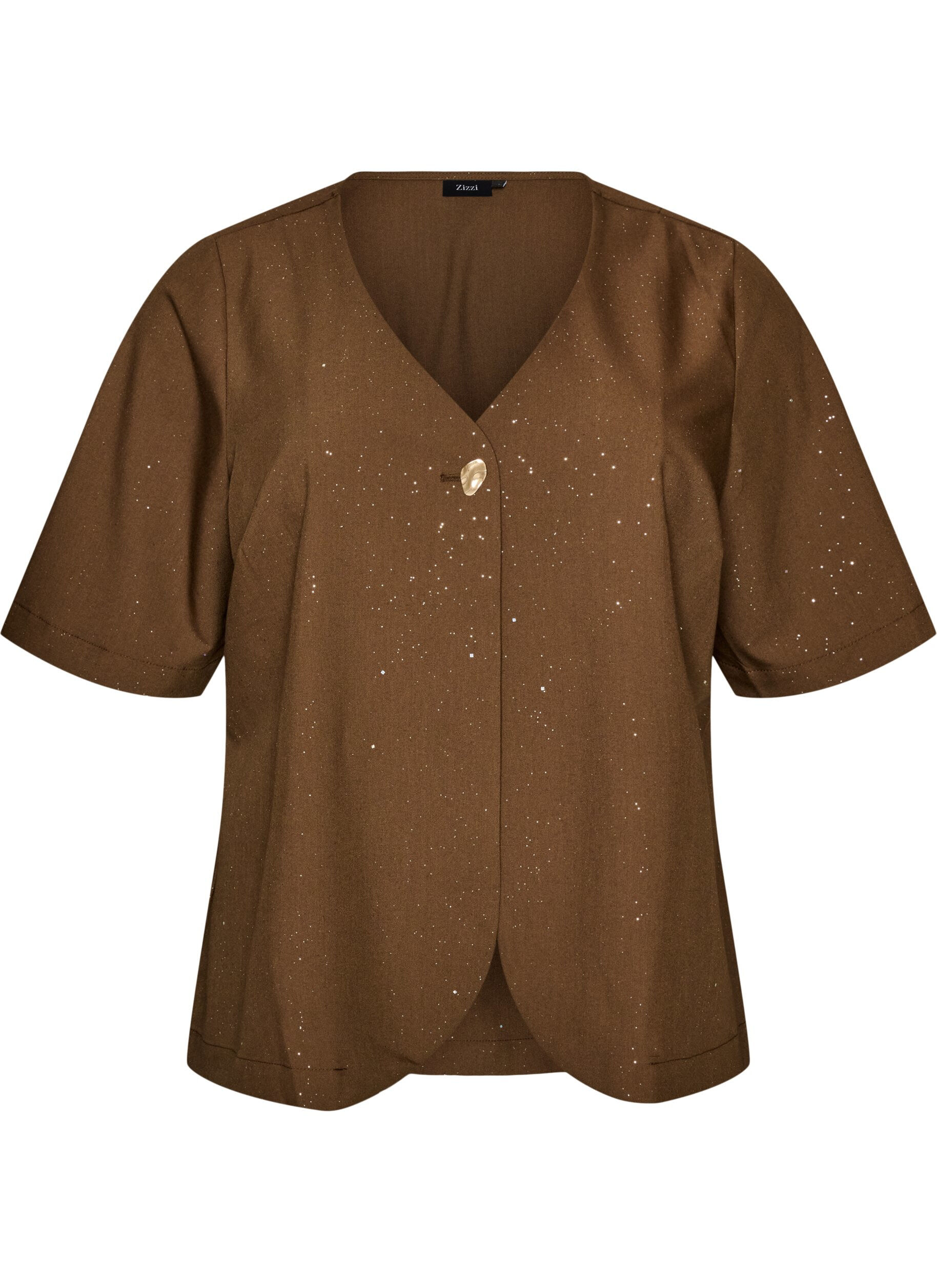 Blouse met glitter en V-hals