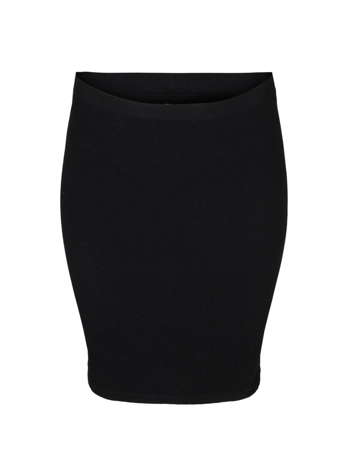 Nauwsluitende naadloze rok, Black, Packshot image number 0