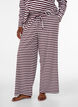Gestreepte pyjamabroek met een high waist en wijde pijpen, Rood, Model image number 2