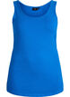 Effen basic top in katoen, Blauw, Packshot image number 0