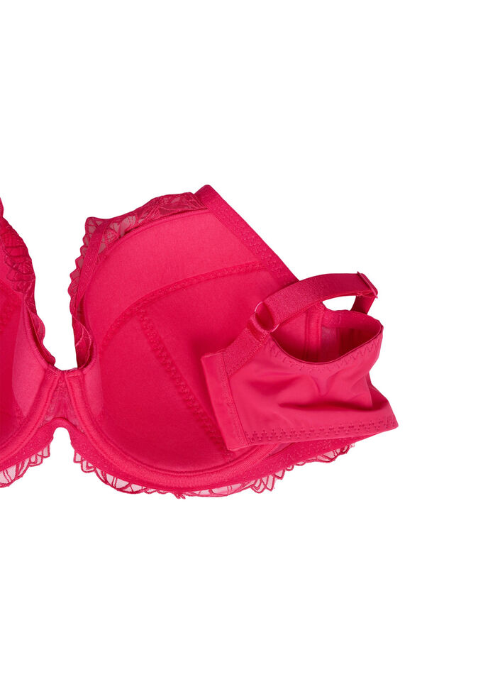 Gevoerde kanten beha met beugel, Roze, Packshot image number 3