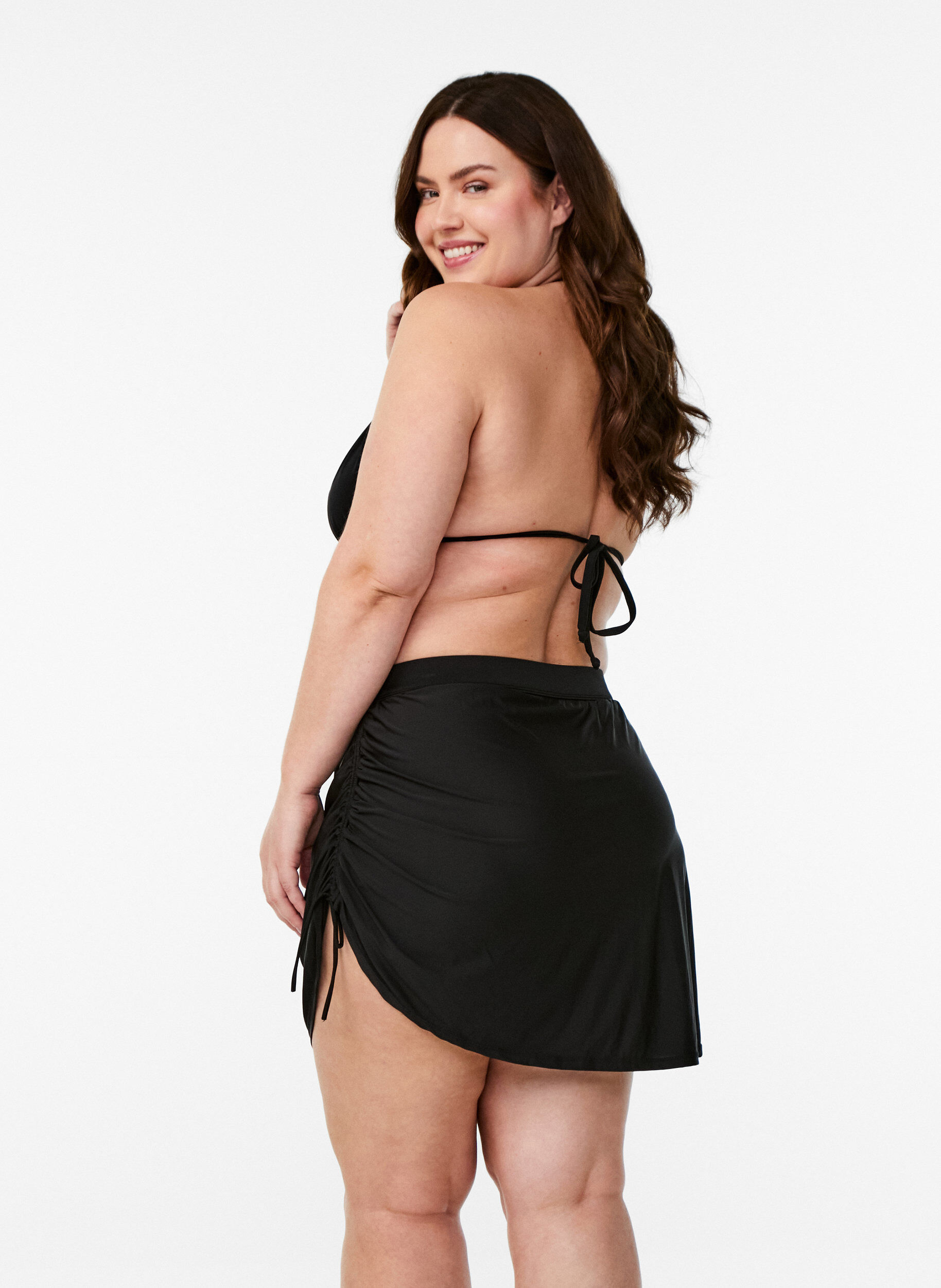 ZizziBikinirok met vastzittende slip, Zwart, Model image number 2