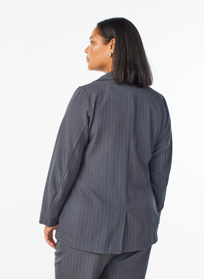 Blazer met zakken en splitjes, Grijs, Model image number 2