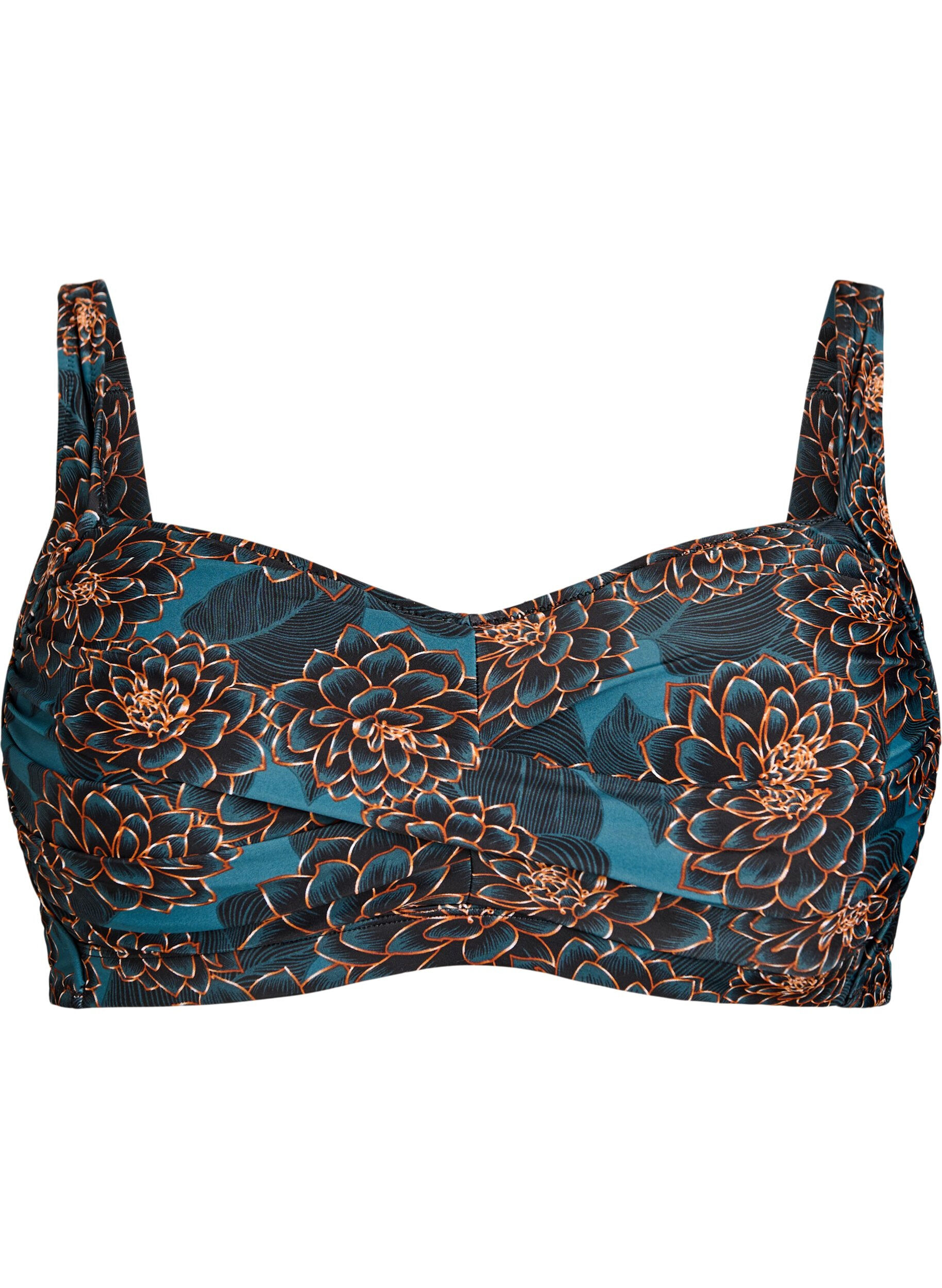 ZizziGewatteerde bikinitop met print, Blauw, Packshot image number 0
