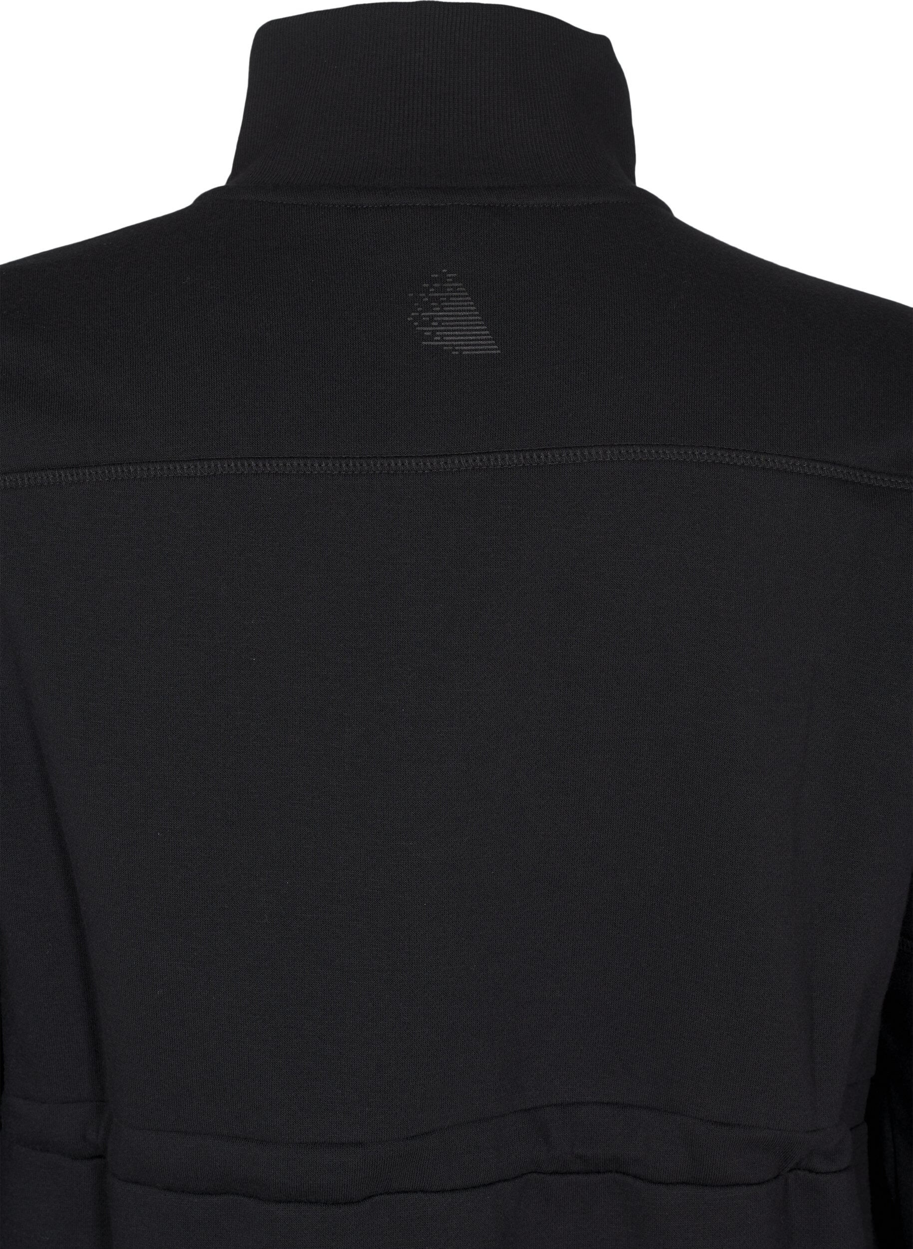 ZizziKorte sweatshirt jurk met een col en verstelbare taille, Black, Packshot image number 3