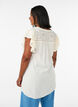 Tunic met broderie anglaise en mouwen met ruches, Beige, Model image number 2