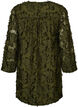Jurk met franjes en textuur, Groen, Packshot image number 1