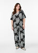 Losse viscose broek met print, Zwart, Model image number 0