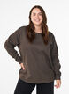 Sweatshirt met ronde hals, Bruin, Model image number 0