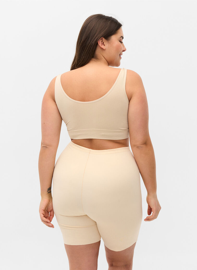 Light shapewear shorts met hoge taille, Beige, Model image number 1