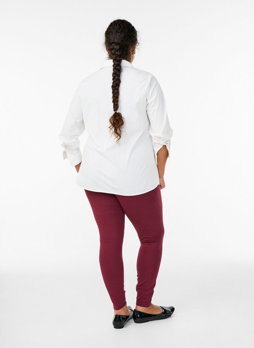 Katoenen legging met voering, Donker Bordeaux, Model image number 2