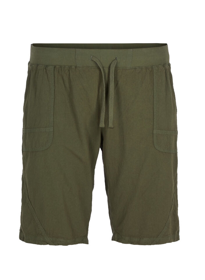 Losse short met zakken in katoen, Ivy Green, Packshot