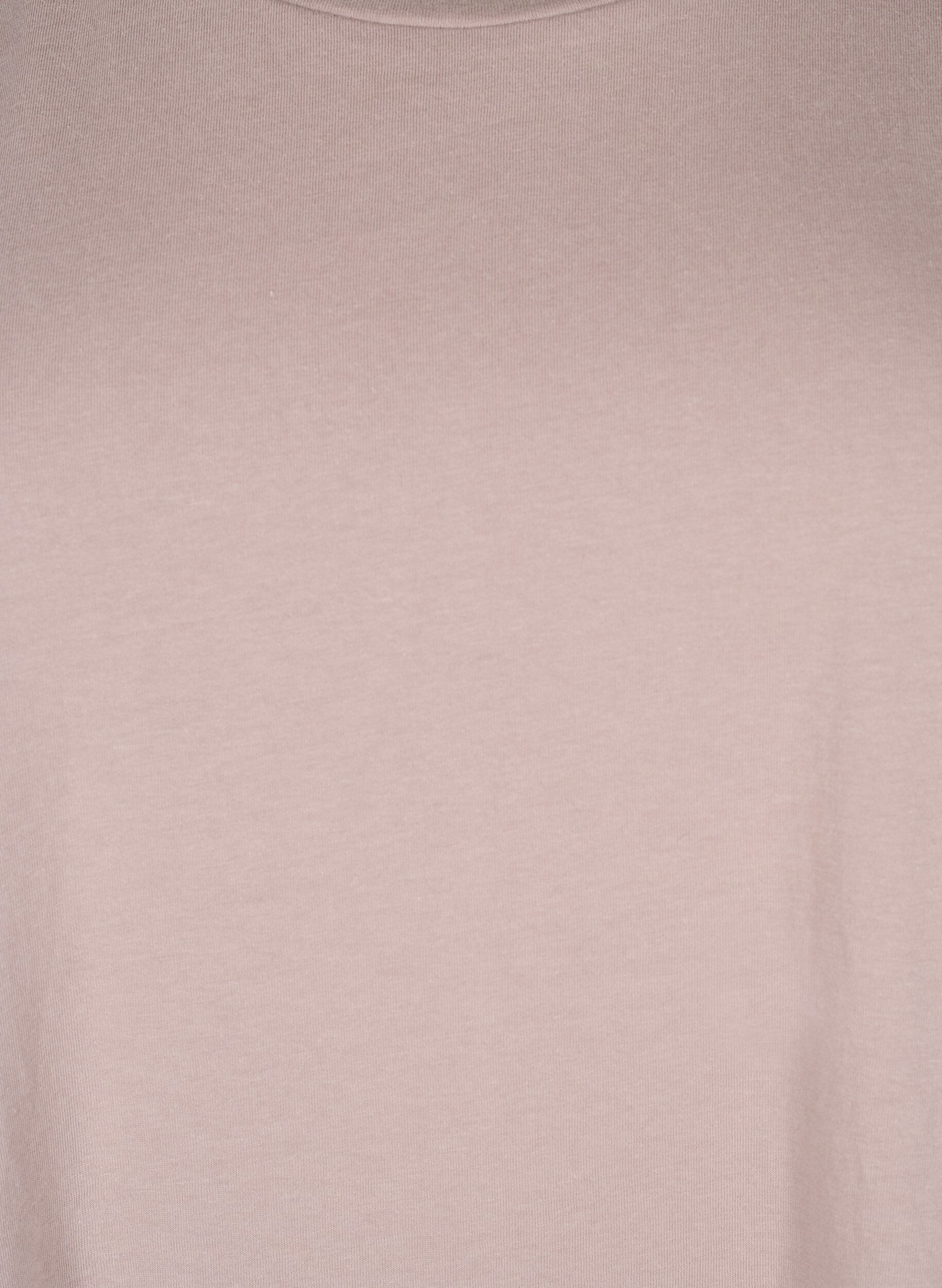 Zizzi T-shirt &agrave; manches courtes en m&eacute;lange de coton, Rose poudr&eacute;e, Packshot image number 2