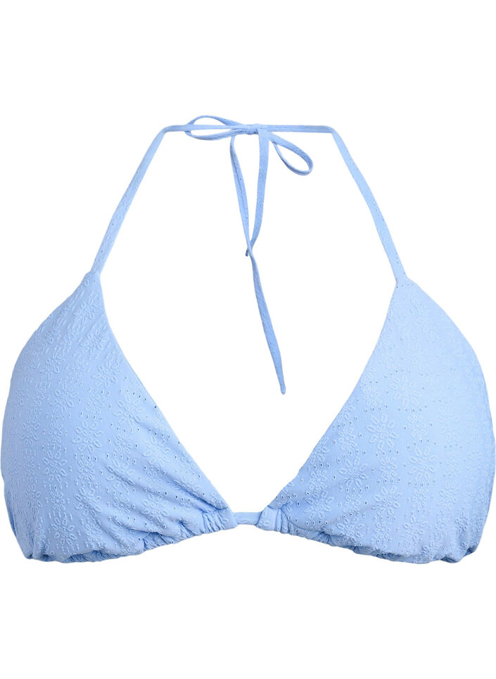 Triangle bikinitop met een gestructureerd patroon, Placid Blue, Packshot