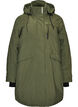 Waterafstotende parka met capuchon en functionele details, Groen, Packshot image number 0