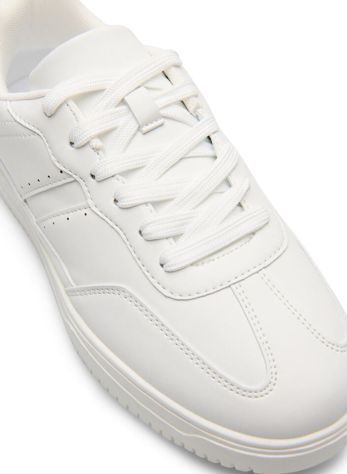 Wide fit - Sneakers met stiksel details, Wit, Packshot image number 3